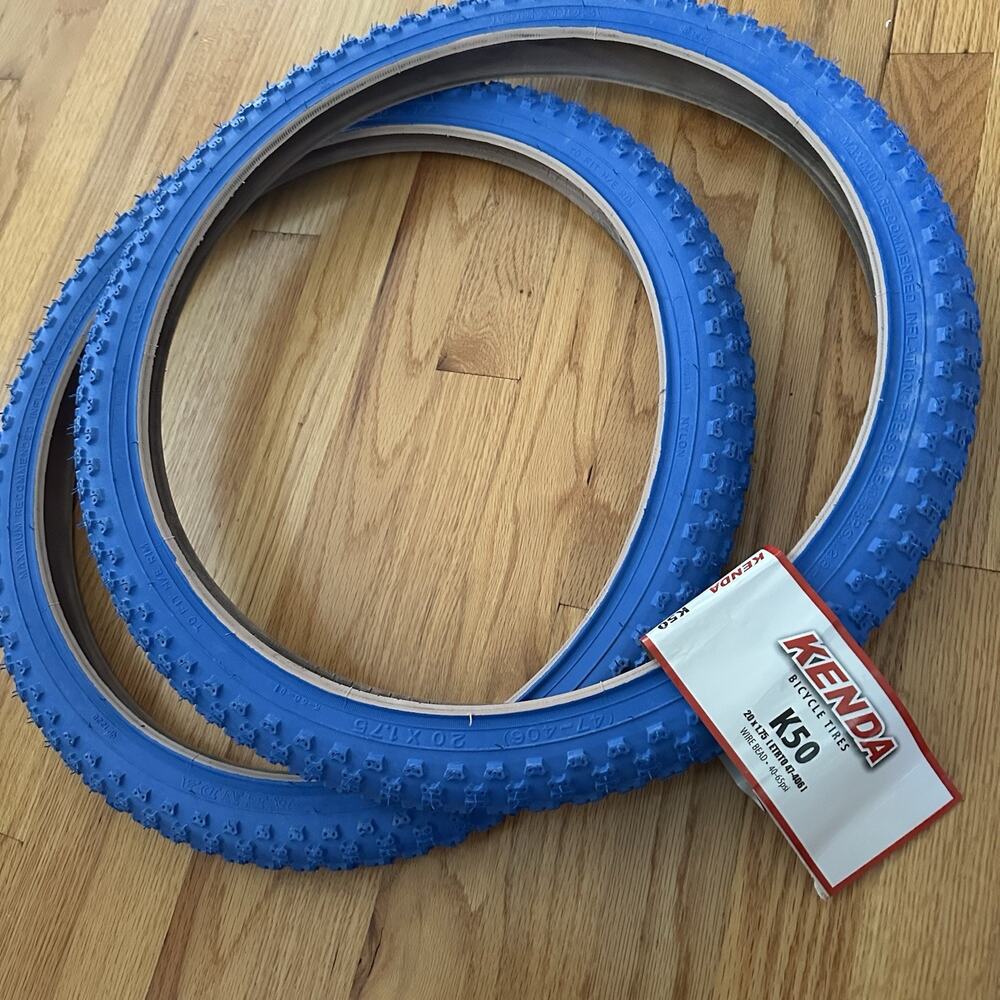 20" Pair of Kenda K50 BMX Bicycle Blue wall Tires 20X1.75 20” X 1.75”